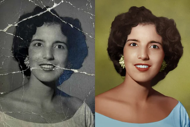 Restauração de foto - Antes e Depois